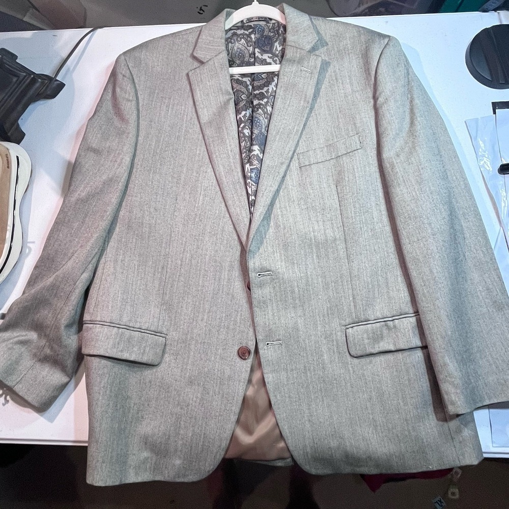 Lauren Ralph Lauren Blazer Mens 44R Gray Herringbone Sport Coat‎ Formal